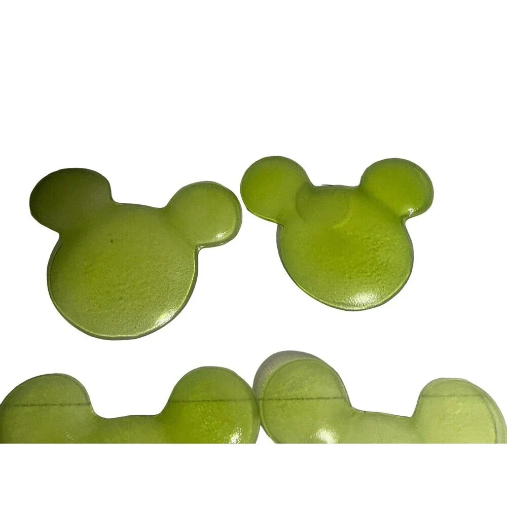 Disney Green Glass Mickey Mouse Serving Plate Set Of 4